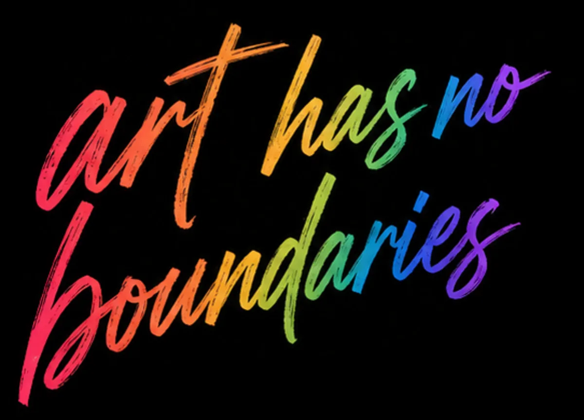 Art has no boundaries — hand lettered in spectrum pigment