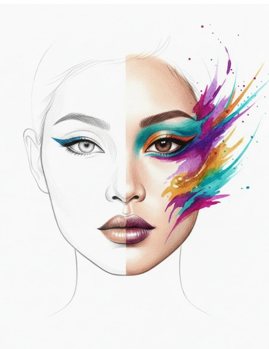 Spectrum burst eye design face chart